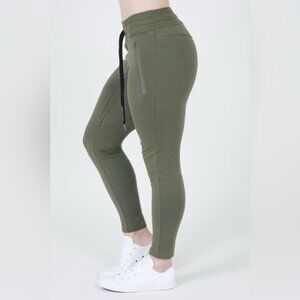 Rokwolf Women's Burnt Olive Pima Cotton Luxury Lounge Jogger, Size XS